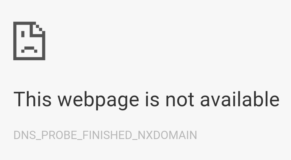 DNS_PROBE_FINISHED_NXDOMAIN fix error